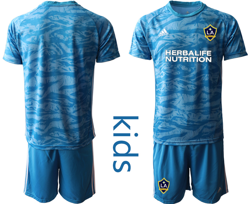 Cheap Youth 2020-2021 club Los Angeles Galaxy blue goalkeeper blank Soccer Jerseys